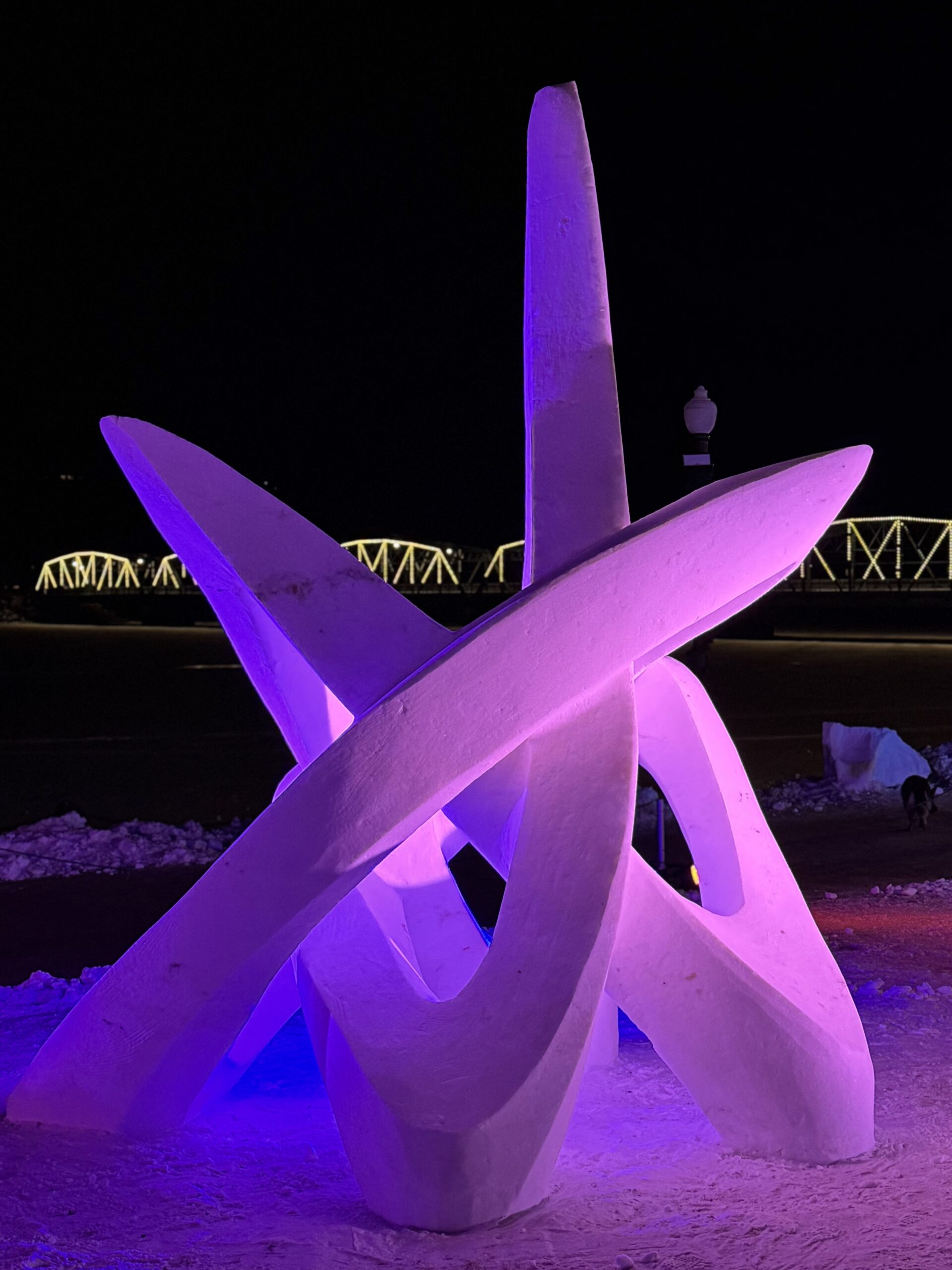 Read more about the article Colorful Lights at the World Snow Sculpting Championships in Stillwater, Minnesota